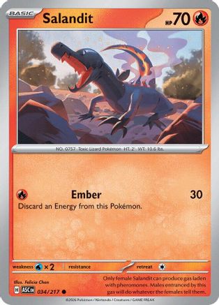 Salandit (34) [ME Ascended Heroes] Pokemon Single Pokémon