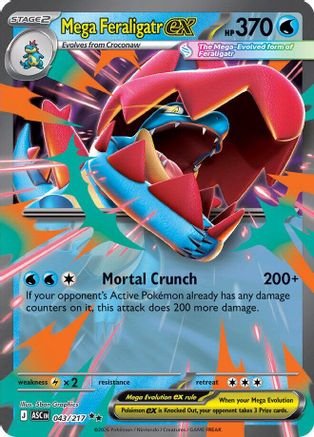Mega Feraligatr ex - 043/217 Holofoil [ME Ascended Heroes] Pokemon Single Pokémon