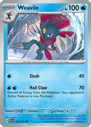 Weavile - 045/217 [ME Ascended Heroes] Pokemon Single Pokémon