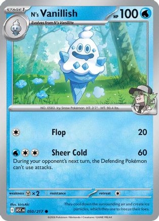 N's Vanillish (50) [ME Ascended Heroes] Pokemon Single Pokémon