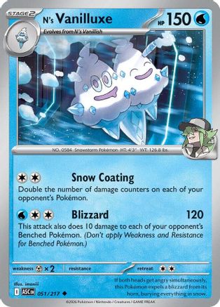 N's Vanilluxe (51) [ME Ascended Heroes] Pokemon Single Pokémon