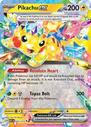 Pikachu ex - 057/217 Holofoil [ME Ascended Heroes] Pokemon Single Pokémon