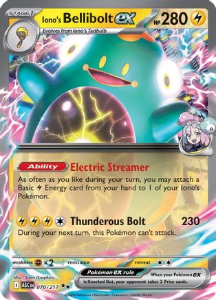 Iono's Bellibolt ex - 070/217 Holofoil [ME Ascended Heroes] Pokemon Single Pokémon