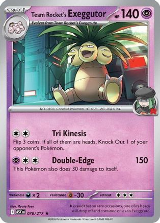 Team Rocket's Exeggutor (78) Holofoil [ME Ascended Heroes] Pokemon Single Pokémon