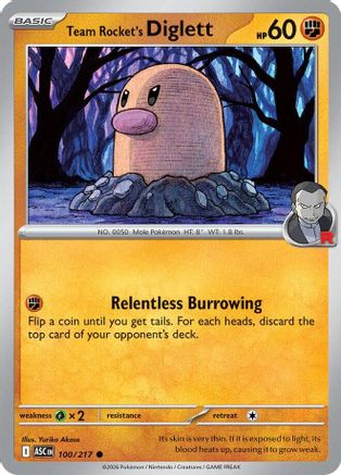 Team Rocket's Diglett (100) [ME Ascended Heroes] Pokemon Single Pokémon