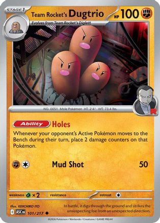 Team Rocket's Dugtrio - 101/217 [ME Ascended Heroes] Pokemon Single Pokémon