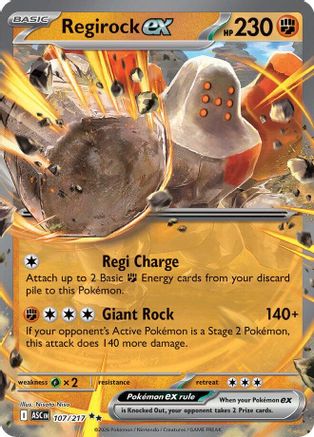 Regirock ex (107) Holofoil [ME Ascended Heroes] Pokemon Single Pokémon