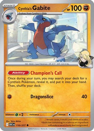 Cynthia's Gabite (110) [ME Ascended Heroes] Pokemon Single Pokémon