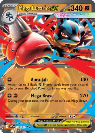 Mega Lucario ex (113) Holofoil [ME Ascended Heroes] Pokemon Single Pokémon