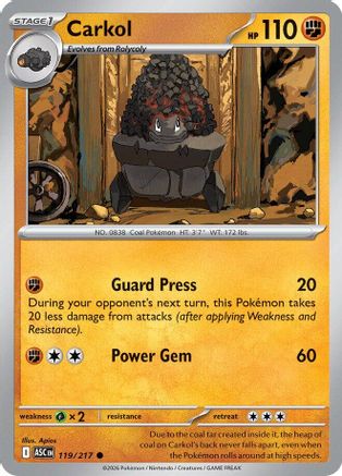 Carkol (119) [ME Ascended Heroes] Pokemon Single Pokémon
