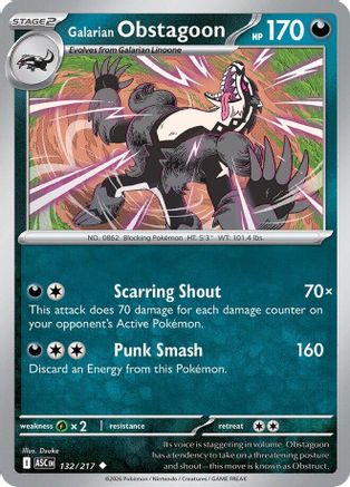 Galarian Obstagoon - 132/217 [ME Ascended Heroes] Pokemon Single Pokémon