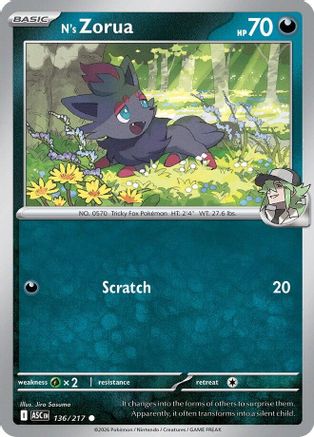 N's Zorua (136) [ME Ascended Heroes] Pokemon Single Pokémon