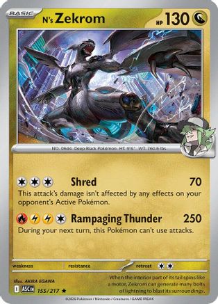 N's Zekrom (155) Holofoil [ME Ascended Heroes] Pokemon Single Pokémon