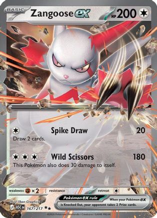 Zangoose ex (167) Holofoil [ME Ascended Heroes] Pokemon Single Pokémon