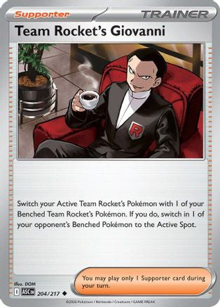 Team Rocket's Giovanni (204) Reverse Holofoil [ME Ascended Heroes] Pokemon Single Pokémon
