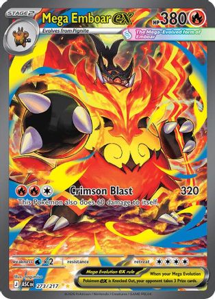 Mega Emboar ex - 273/217 Holofoil [ME Ascended Heroes] Pokemon Single Pokémon