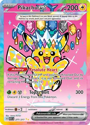 Pikachu ex - 277/217 Holofoil [ME Ascended Heroes] Pokemon Single Pokémon