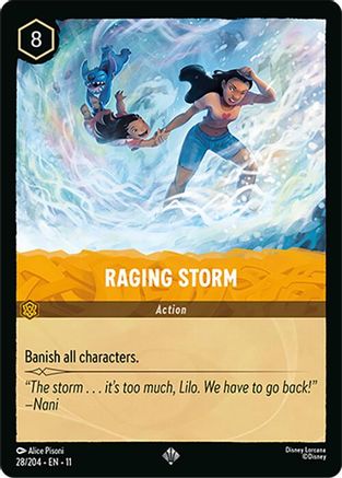 Raging Storm (28/204) [Winterspell] Cold Foil Lorcana Single Disney