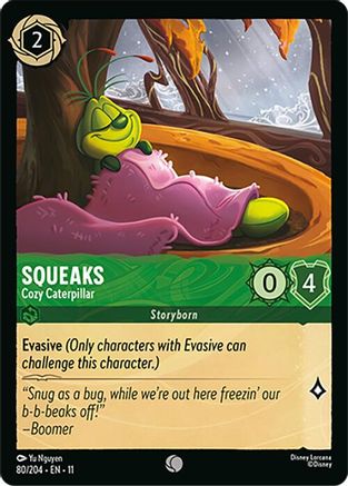 Squeaks - Cozy Caterpillar (80/204) [Winterspell] Cold Foil Lorcana Single Disney