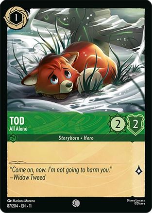 Tod - All Alone (87/204) [Winterspell] Lorcana Single Disney