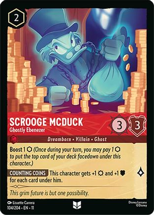 Scrooge McDuck - Ghostly Ebenezer (104/204) [Winterspell] Cold Foil Lorcana Single Disney