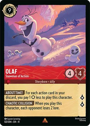 Olaf - Snowman of Action (122/204) [Winterspell] Cold Foil Lorcana Single Disney