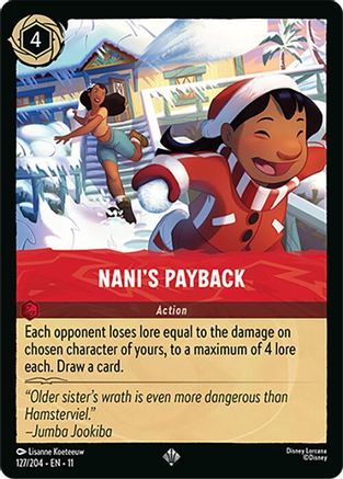 Nani's Payback (127/204) [Winterspell] Cold Foil Lorcana Single Disney