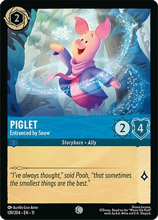 Piglet - Entranced by Snow (139/204) [Winterspell] Cold Foil Lorcana Single Disney