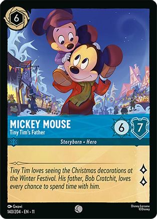 Mickey Mouse - Tiny Tim's Father (140/204) [Winterspell] Cold Foil Lorcana Single Disney