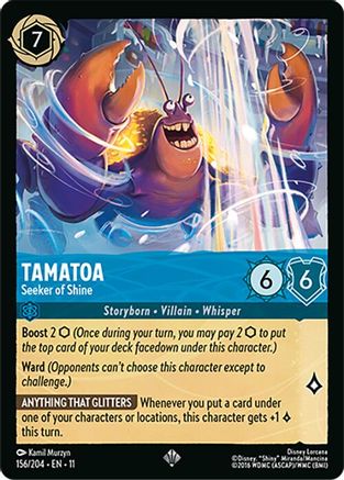 Tamatoa - Seeker of Shine (156/204) [Winterspell] Cold Foil Lorcana Single Disney