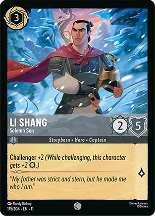 Li Shang - Solemn Son (175/204) [Winterspell] Cold Foil Lorcana Single Disney