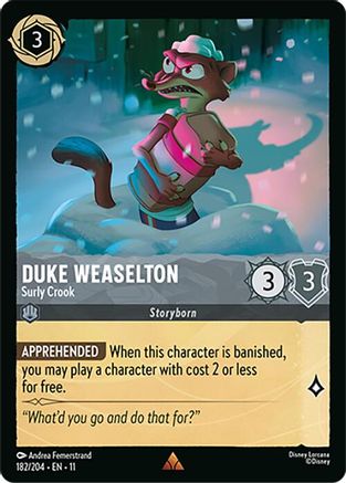 Duke Weaselton - Surly Crook (182/204) [Winterspell] Cold Foil Lorcana Single Disney