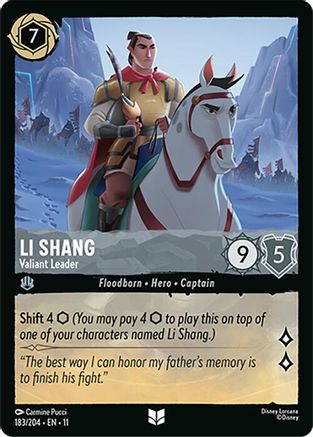 Li Shang - Valiant Leader (183/204) [Winterspell] Cold Foil Lorcana Single Disney