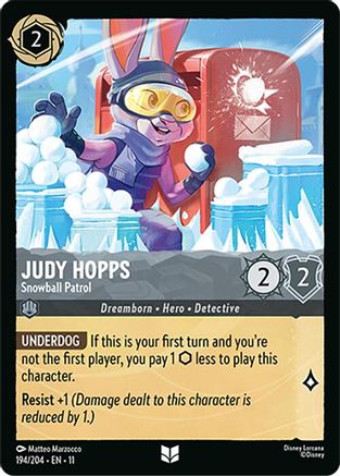Judy Hopps - Snowball Patrol (194/204) [Winterspell] Cold Foil Lorcana Single Disney