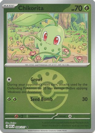 Chikorita (Friend Ball) (8) Reverse Holofoil [ME Ascended Heroes] Pokemon Single Pokémon