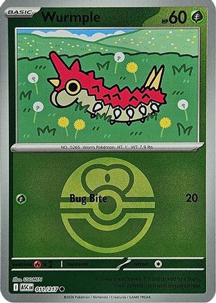 Wurmple (Love Ball) (11) Reverse Holofoil [ME Ascended Heroes] Pokemon Single Pokémon