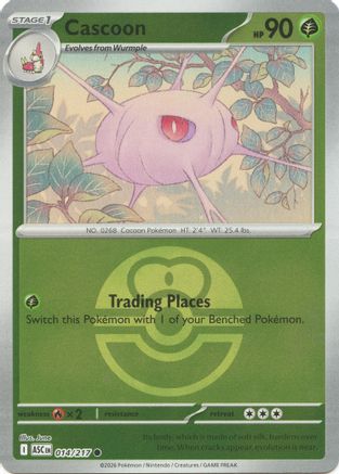 Cascoon (Love Ball) (14) Reverse Holofoil [ME Ascended Heroes] Pokemon Single Pokémon