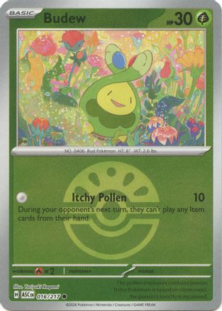 Budew - 016/217 (Friend Ball) Reverse Holofoil [ME Ascended Heroes] Pokemon Single Pokémon