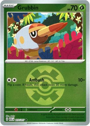 Grubbin (Quick Ball) (17) Reverse Holofoil [ME Ascended Heroes] Pokemon Single Pokémon