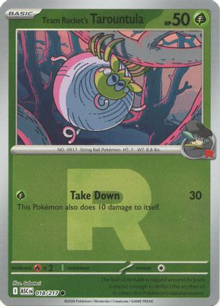 Team Rocket's Tarountula (Team Rocket) (18) Reverse Holofoil [ME Ascended Heroes] Pokemon Single Pokémon