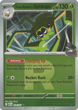 Team Rocket's Spidops (Team Rocket) (19) Reverse Holofoil [ME Ascended Heroes] Pokemon Single Pokémon