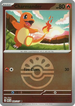 Charmander (Friend Ball) (20) Reverse Holofoil [ME Ascended Heroes] Pokemon Single Pokémon