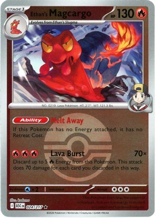Ethan's Magcargo - 024/217 (Poke Ball) Reverse Holofoil [ME Ascended Heroes] Pokemon Single Pokémon