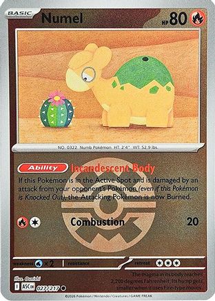 Numel - 027/217 (Quick Ball) Reverse Holofoil [ME Ascended Heroes] Pokemon Single Pokémon