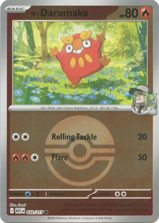 N's Darumaka (Poke Ball) (32) Reverse Holofoil [ME Ascended Heroes] Pokemon Single Pokémon