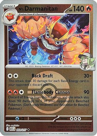 N's Darmanitan (Poke Ball) (33) Reverse Holofoil [ME Ascended Heroes] Pokemon Single Pokémon