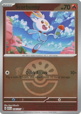 Scorbunny - 036/217 (Friend Ball) Reverse Holofoil [ME Ascended Heroes] Pokemon Single Pokémon