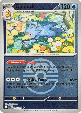 Golduck (Love Ball) (40) Reverse Holofoil [ME Ascended Heroes] Pokemon Single Pokémon