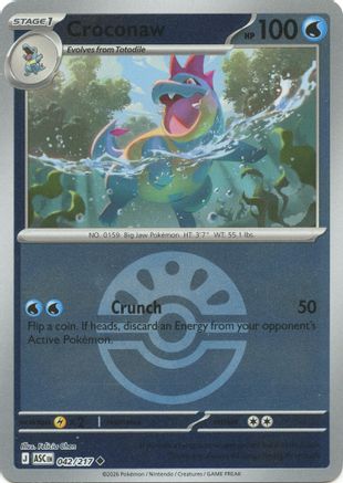 Croconaw (Friend Ball) (42) Reverse Holofoil [ME Ascended Heroes] Pokemon Single Pokémon