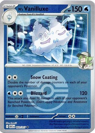 N's Vanilluxe (Poke Ball) (51) Reverse Holofoil [ME Ascended Heroes] Pokemon Single Pokémon